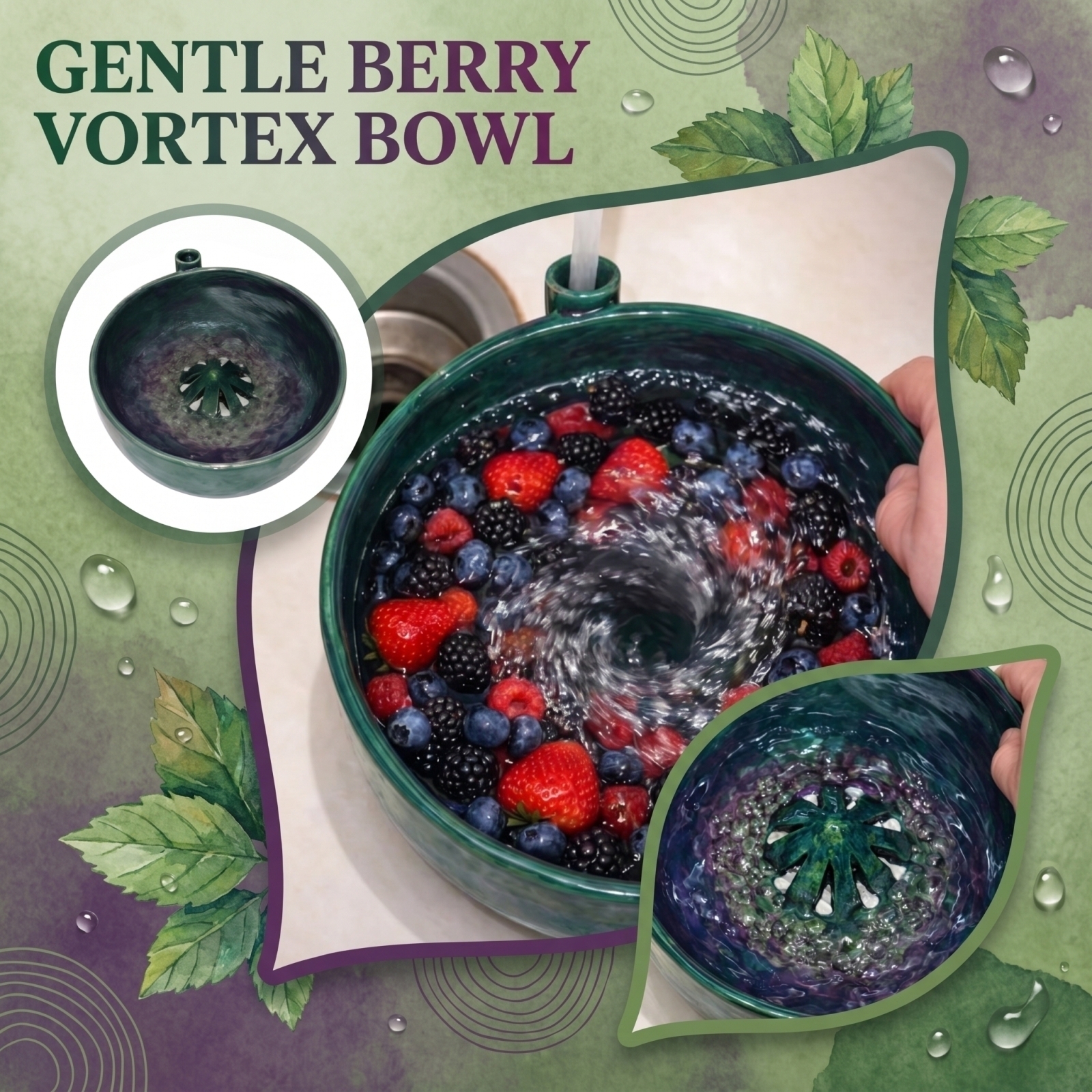 Kitchen Gadgets Healthy Eating - Automatic Berry Vortex Bowl Vegetable Fruit