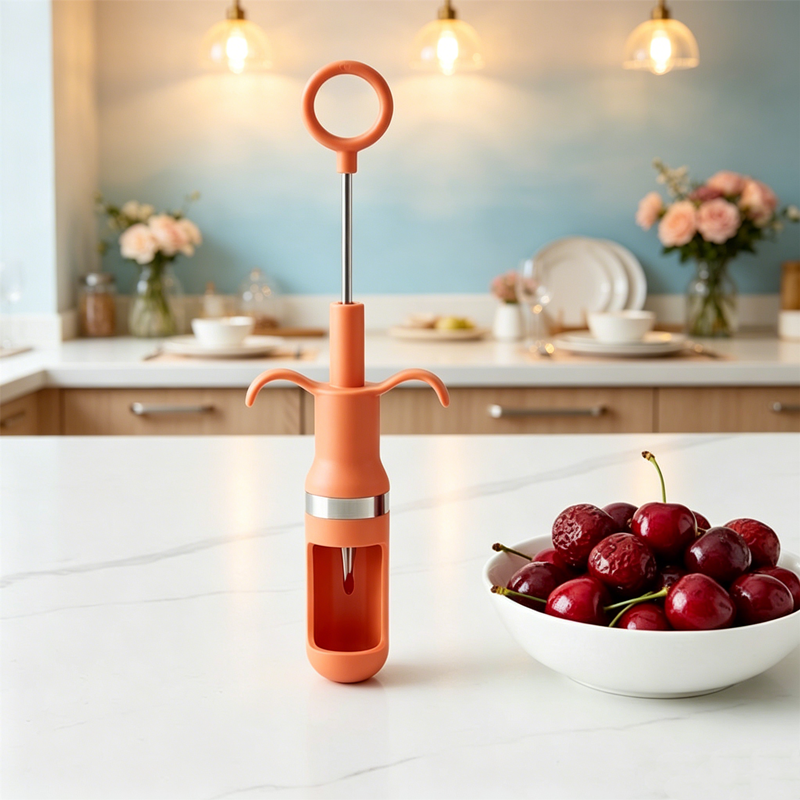 Kitchen Gadgets & Toys - One-Second Cherry Pitter Stainless Steel Red