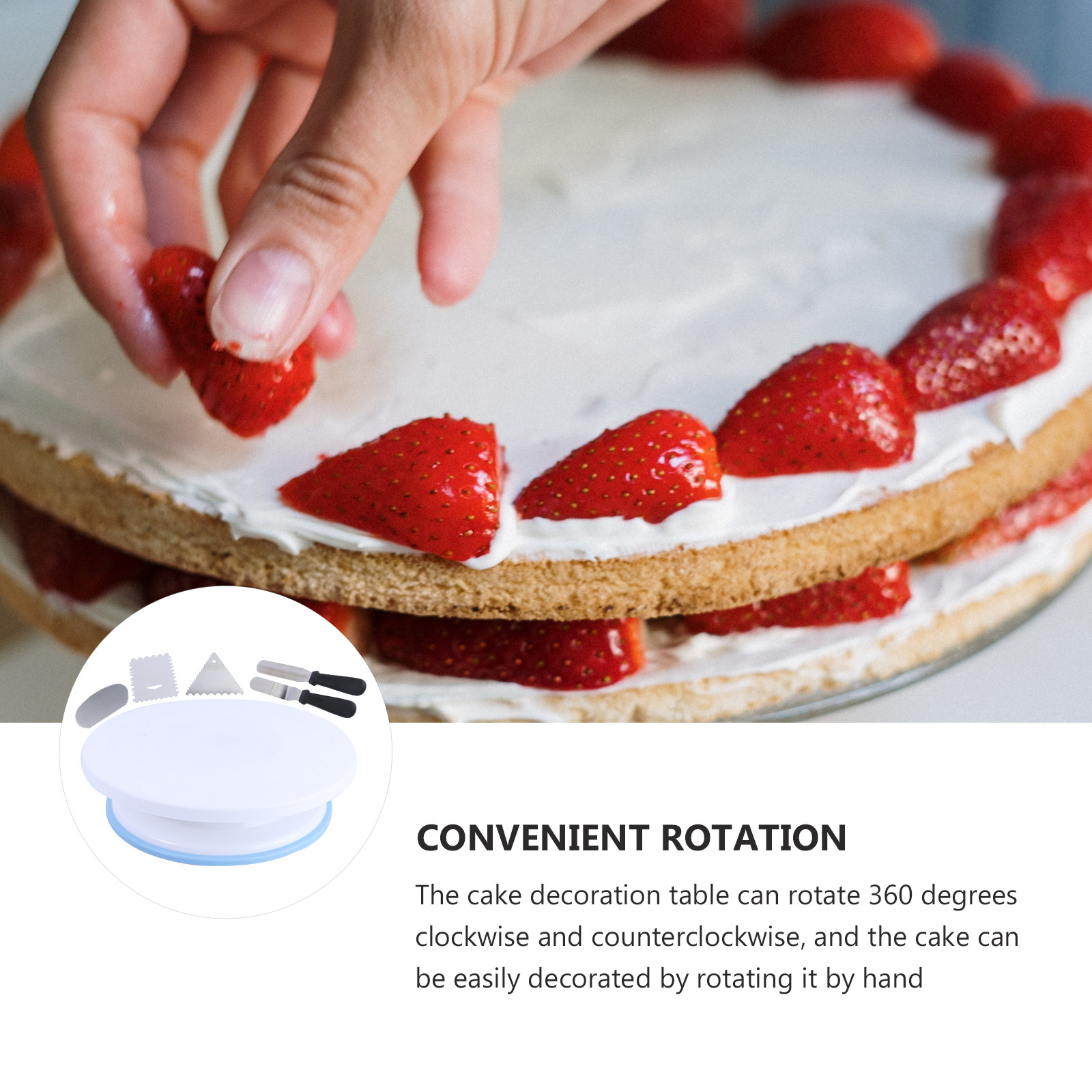 Cake Decorating Turntable - 1Set Cake Decorating Accessories 360 Degree