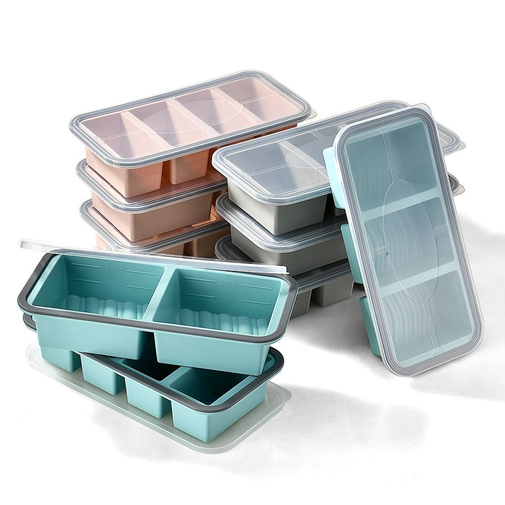 Food Storage Containers - 2/3/4 Grid Lunchbox Compartmentalized Wheat Straw