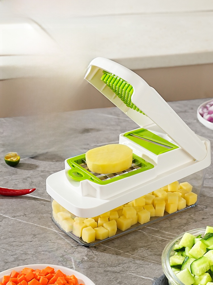 Kitchen Gadgets Essential - Multifunctional Kitchen White Onion Cutter Dicer