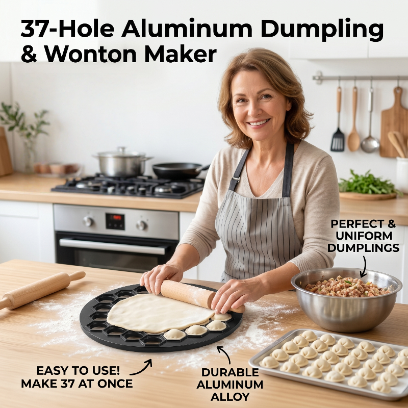 Kitchen Gadgets Dumpling Maker - Aluminum Dumpling Maker Tooll37-Hole Ravioli Press