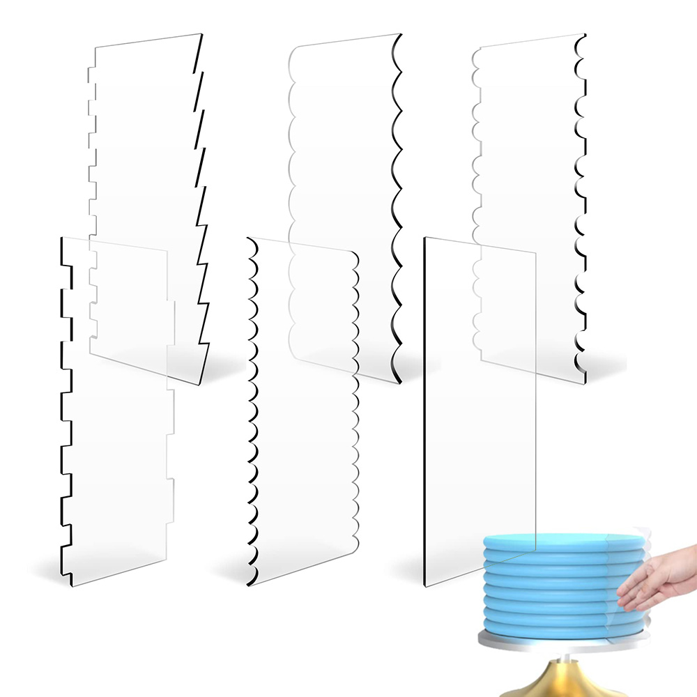 2pcs Acrylic Cake Scraper Set  - Cake Decorating Turntable のレビューと価格