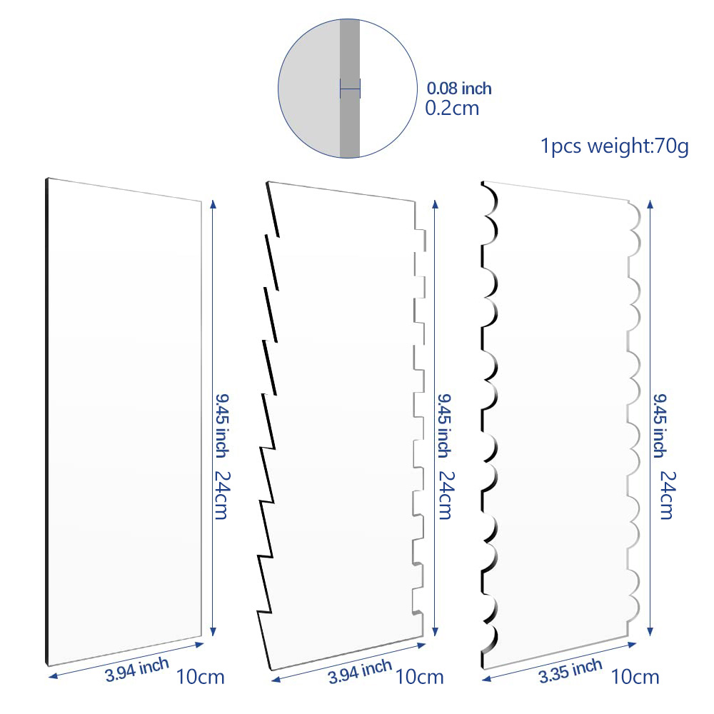 2pcs Acrylic Cake Scraper Set  - Cake Decorating Turntable のレビューと価格