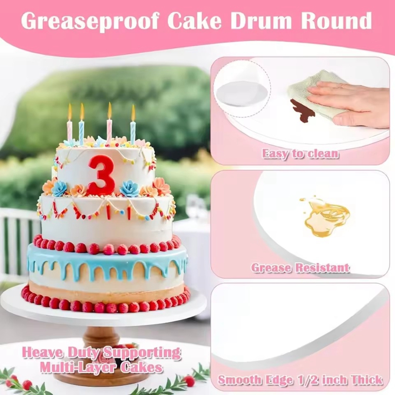 3Pcs Thick Cake Board Multi La - Cake Decorating Turntable のレビューと価格