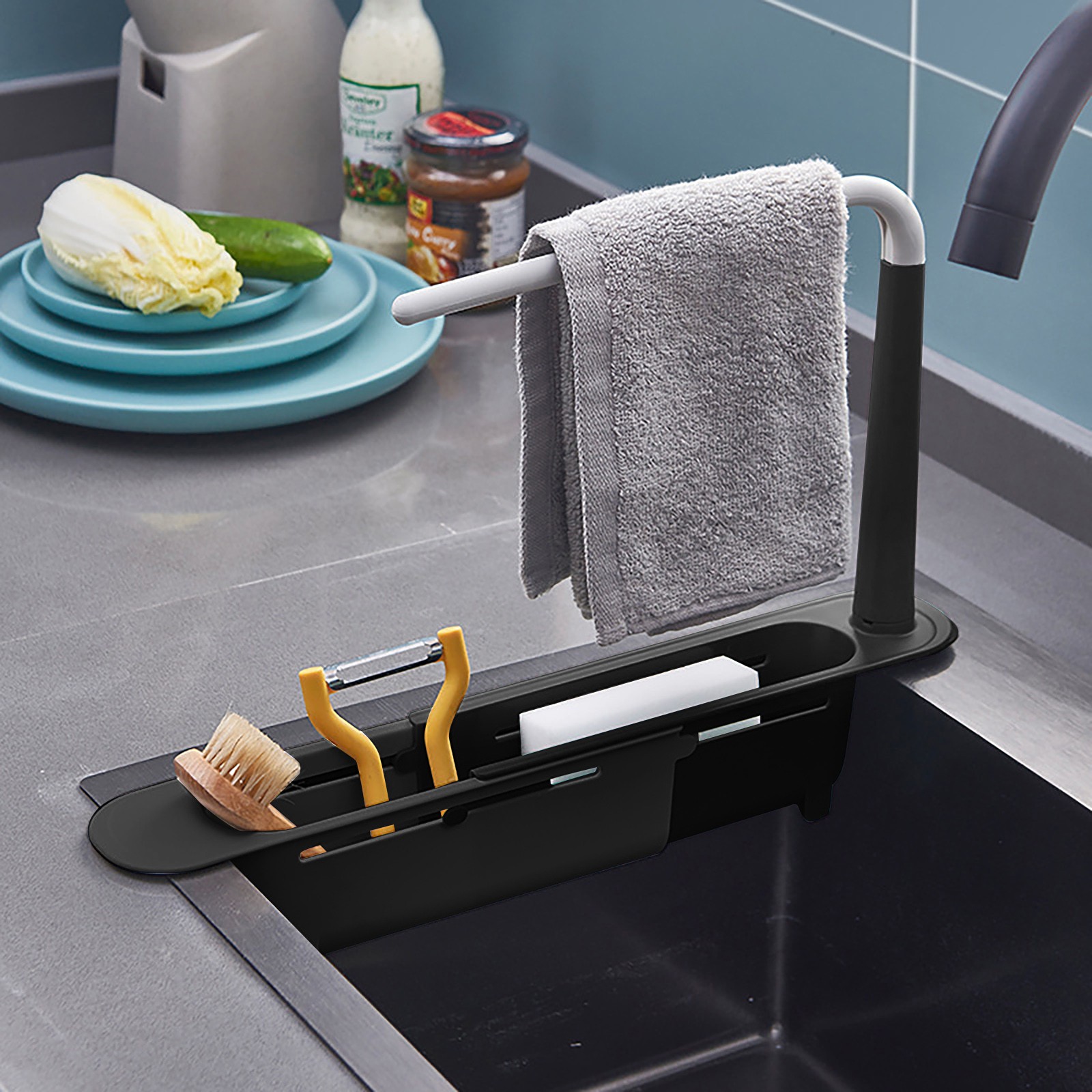 elescopic Sink Shelf Drainer R - Kitchen Gadgets Holder のレビューと価格