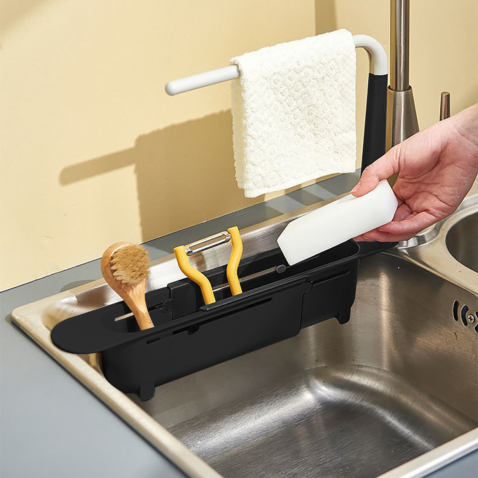 elescopic Sink Shelf Drainer R - Kitchen Gadgets Holder のレビューと価格