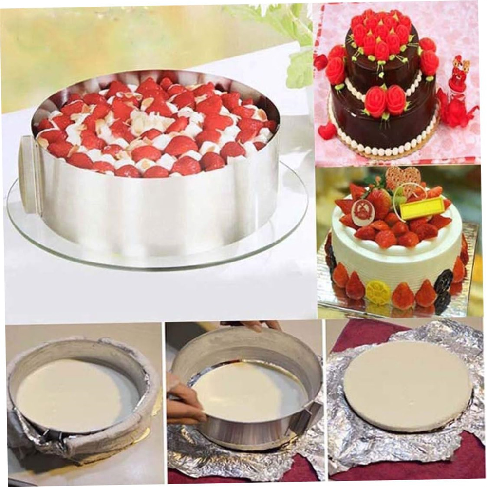 1pc Adjustable Cake Ring Mold  - Cake Decorating Turntable のレビューと価格