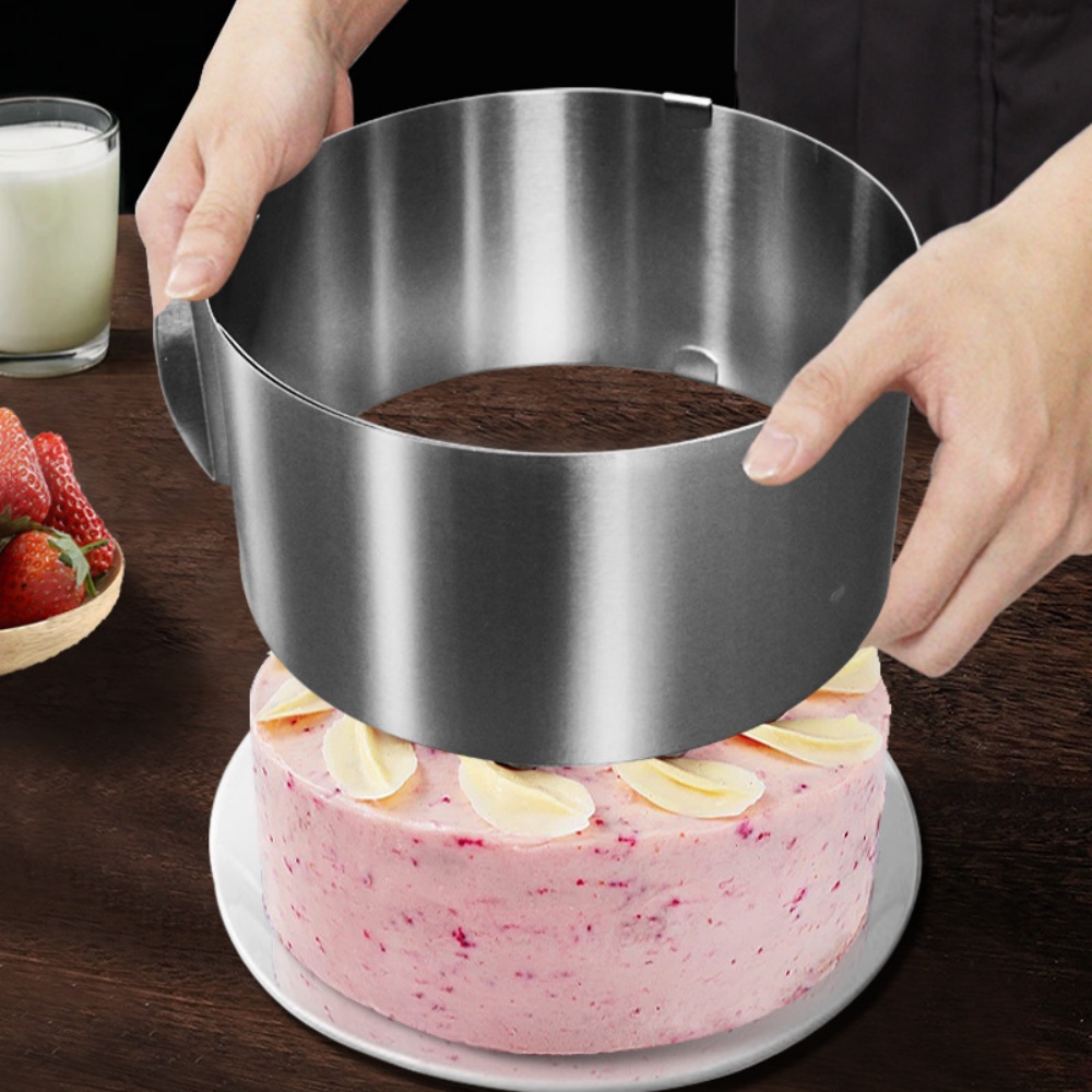 1pc Adjustable Cake Ring Mold  - Cake Decorating Turntable のレビューと価格