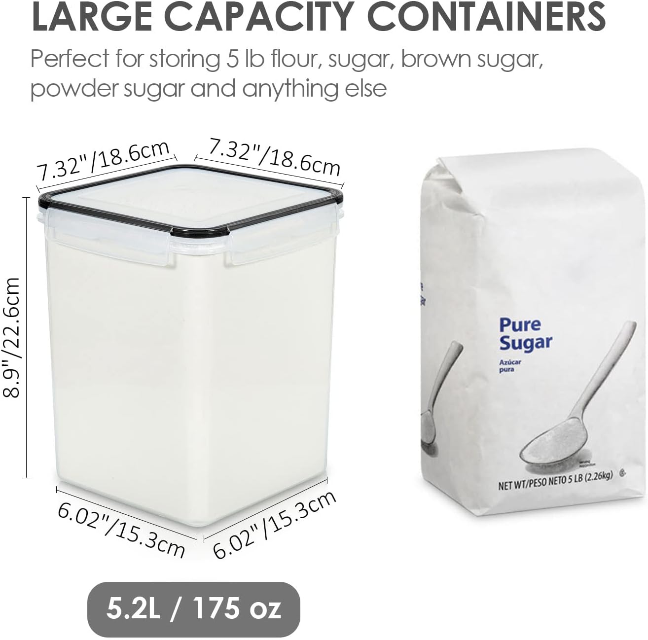 4 PCS Large Food Storage Conta - Food Storage Containers のレビューと価格