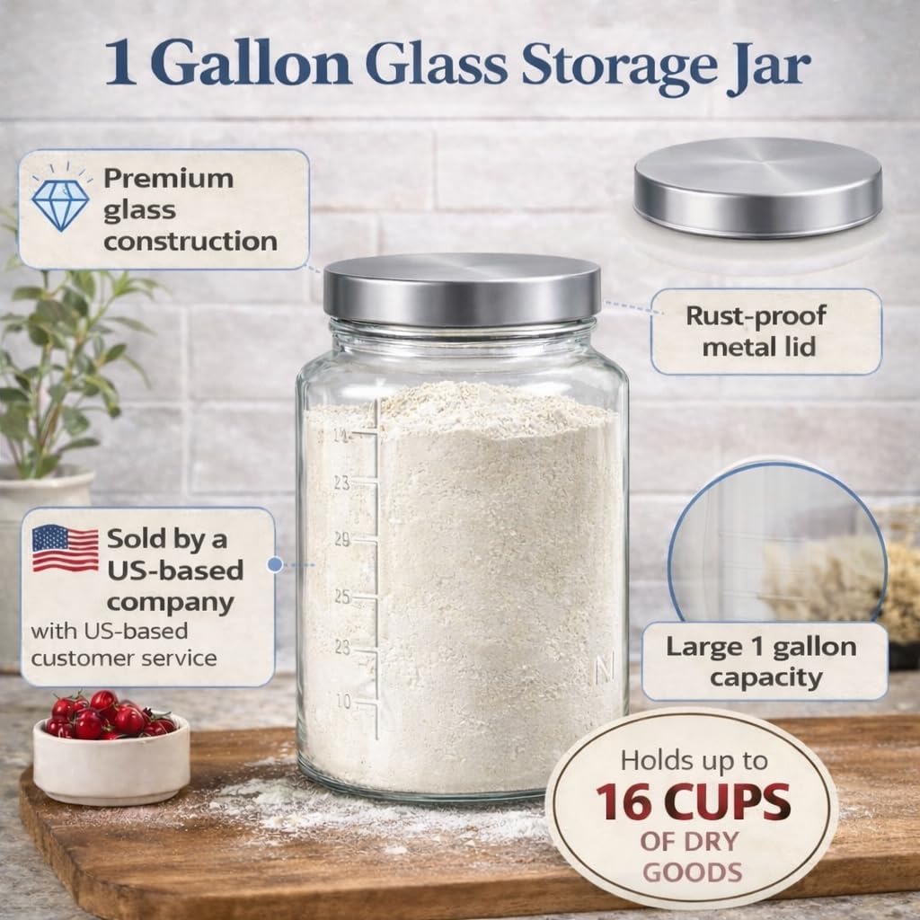 Extra Large    Jar - 1 Gallon  - Food Storage Containers のレビューと価格