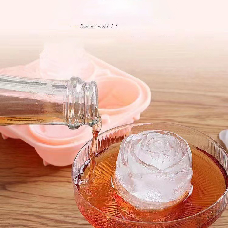 3D Rose Ice Molds 4 Holes Ice  - Kitchen Gadgets Best のレビューと価格