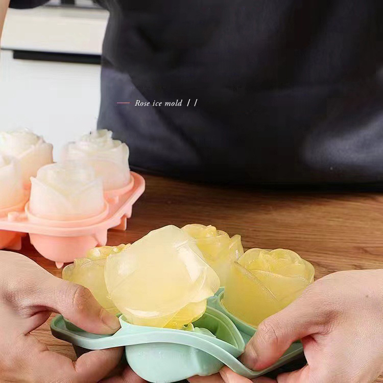 3D Rose Ice Molds 4 Holes Ice  - Kitchen Gadgets Best のレビューと価格