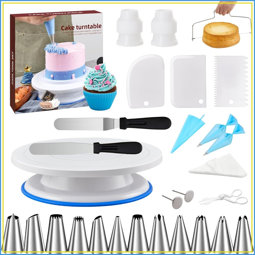 82Pcs Cake Decorating Kit with - Cake Decorating Turntable のレビューと価格