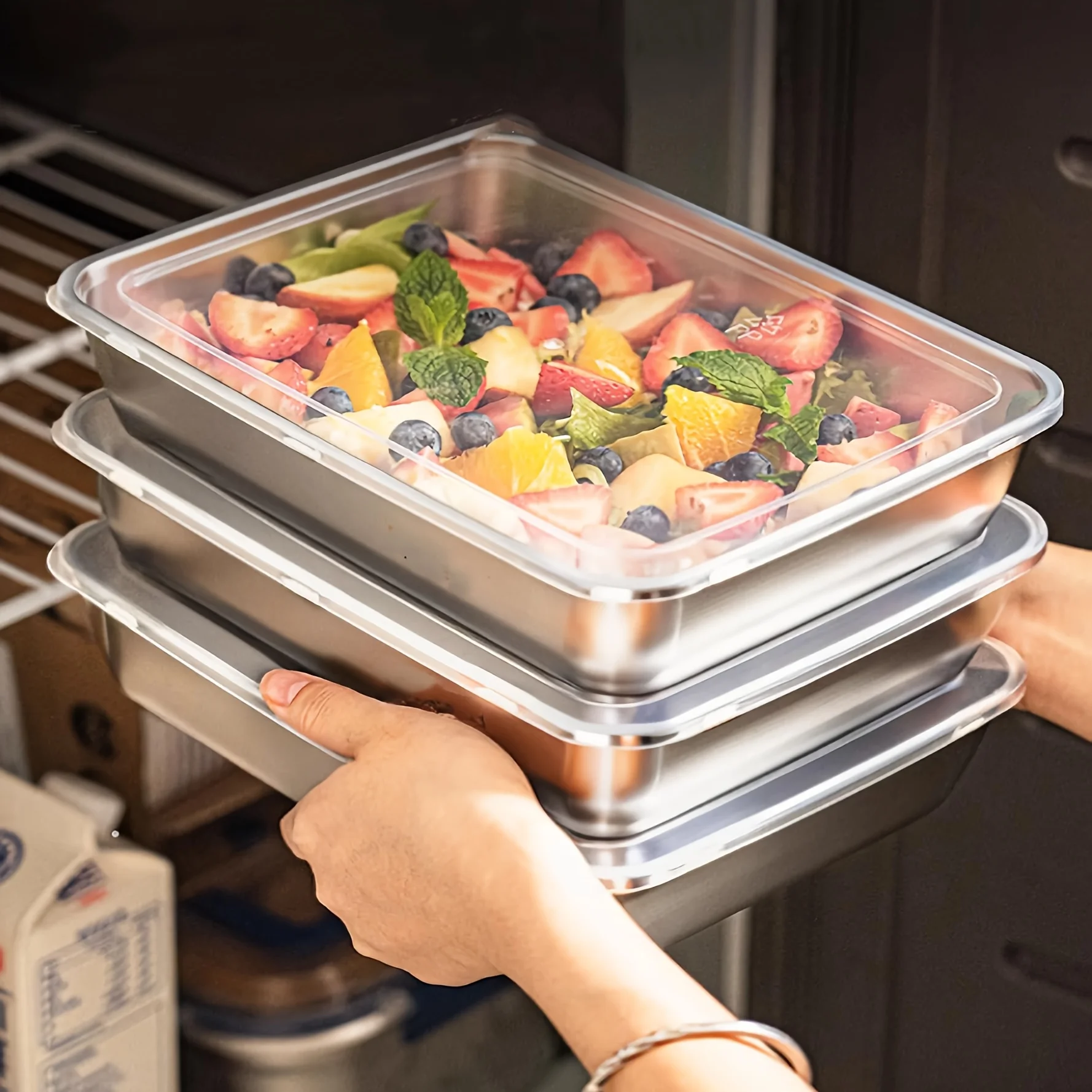 3pcs Stainless Steel Food Cont - Kitchen Gadgets Best のレビューと価格