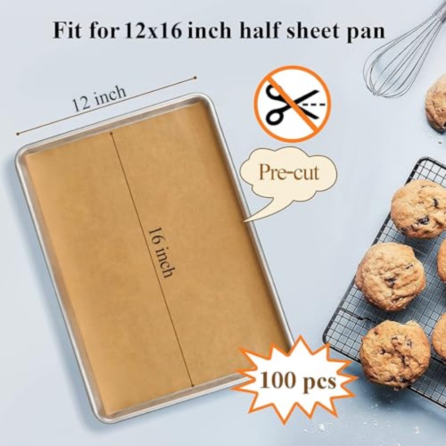100PCS Unbleached Parchment Pa - Kitchen Gadgets & Toys のレビューと価格