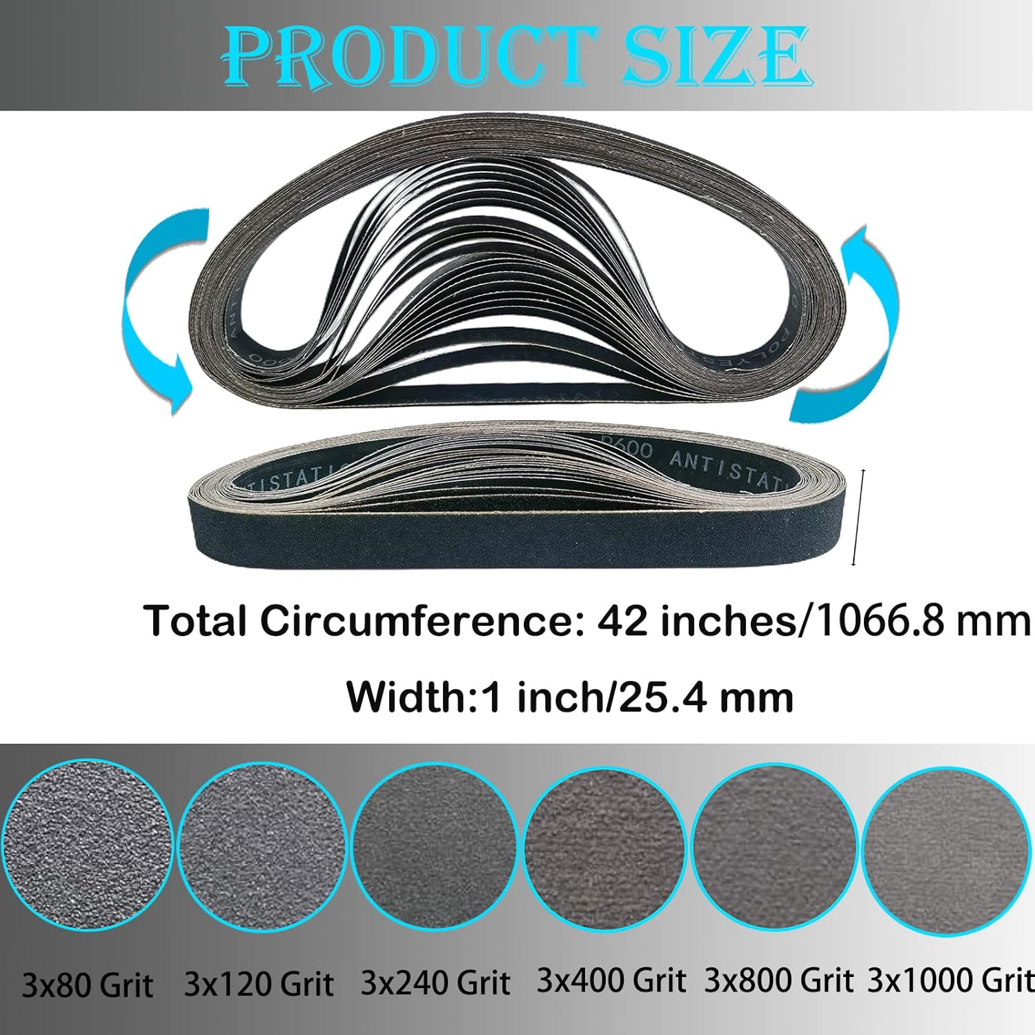 18 PCS 1x42 Inch Silicon Carbi - Knife Sharpener のレビューと価格