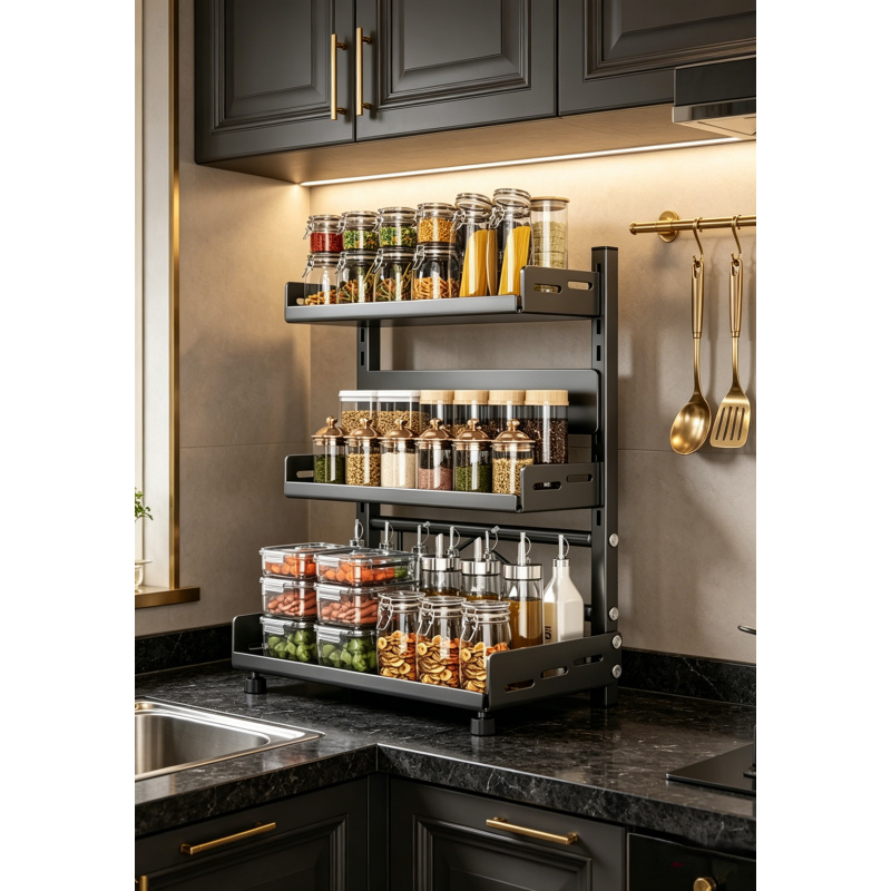 3-Tier Spice Storage Rack for  - Kitchen Gadgets Holder のレビューと価格