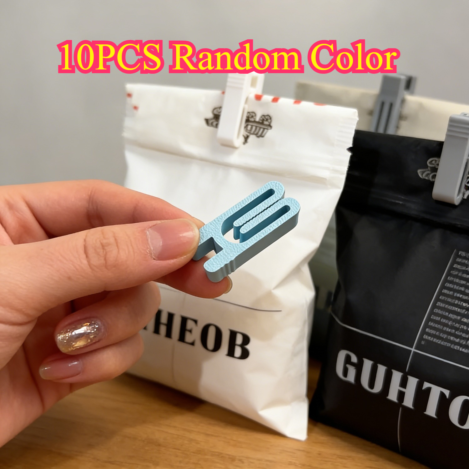 Random 10 snack bag sealing cl - Kitchen Gadgets & Toys のレビューと価格