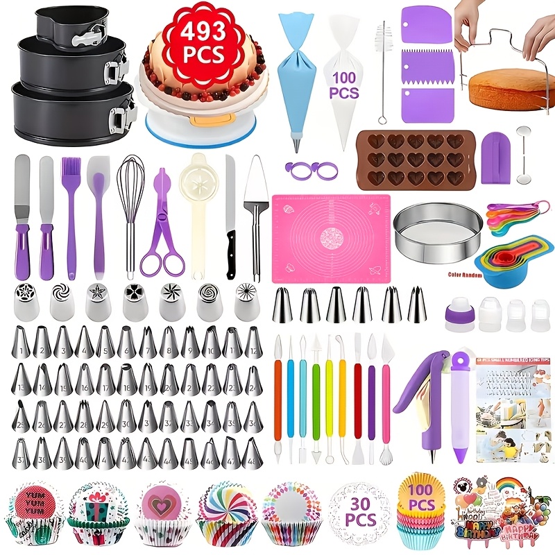 493pcs Cake Decoration Toolkit - Cake Decorating Turntable のレビューと価格