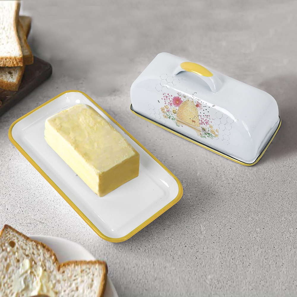 Menschy Enamel Butter Dish Che - Kitchen Gadgets Best のレビューと価格