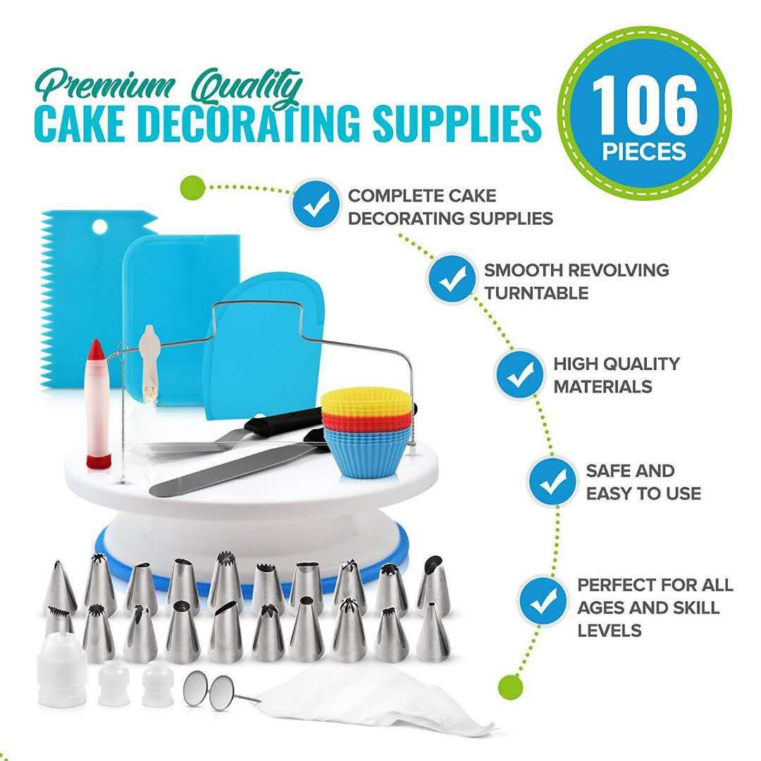 106-Piece Set Cake Decorating  - Cake Decorating Turntable のレビューと価格