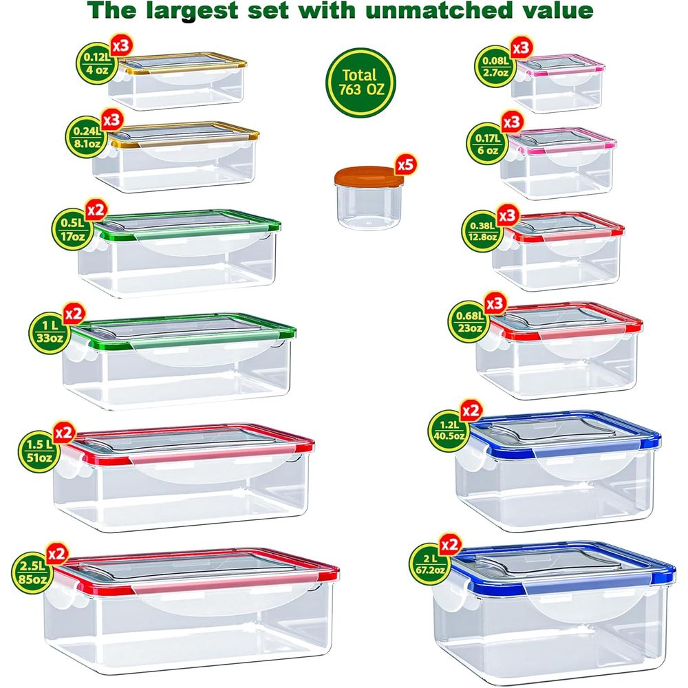 70 Pcs Large Food Storage Cont - Food Storage Containers のレビューと価格