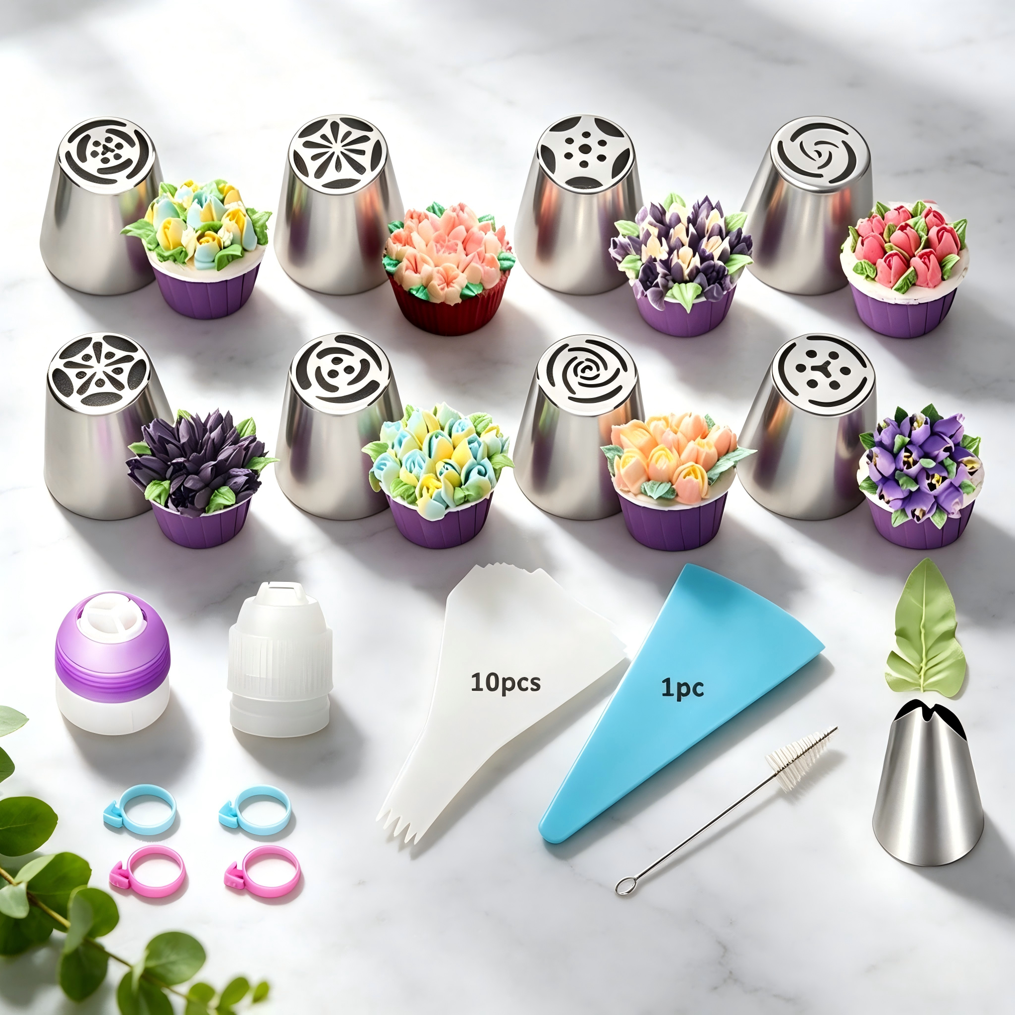 Icing Piping Nozzles, 27-Piece - Cake Decorating Turntable のレビューと価格