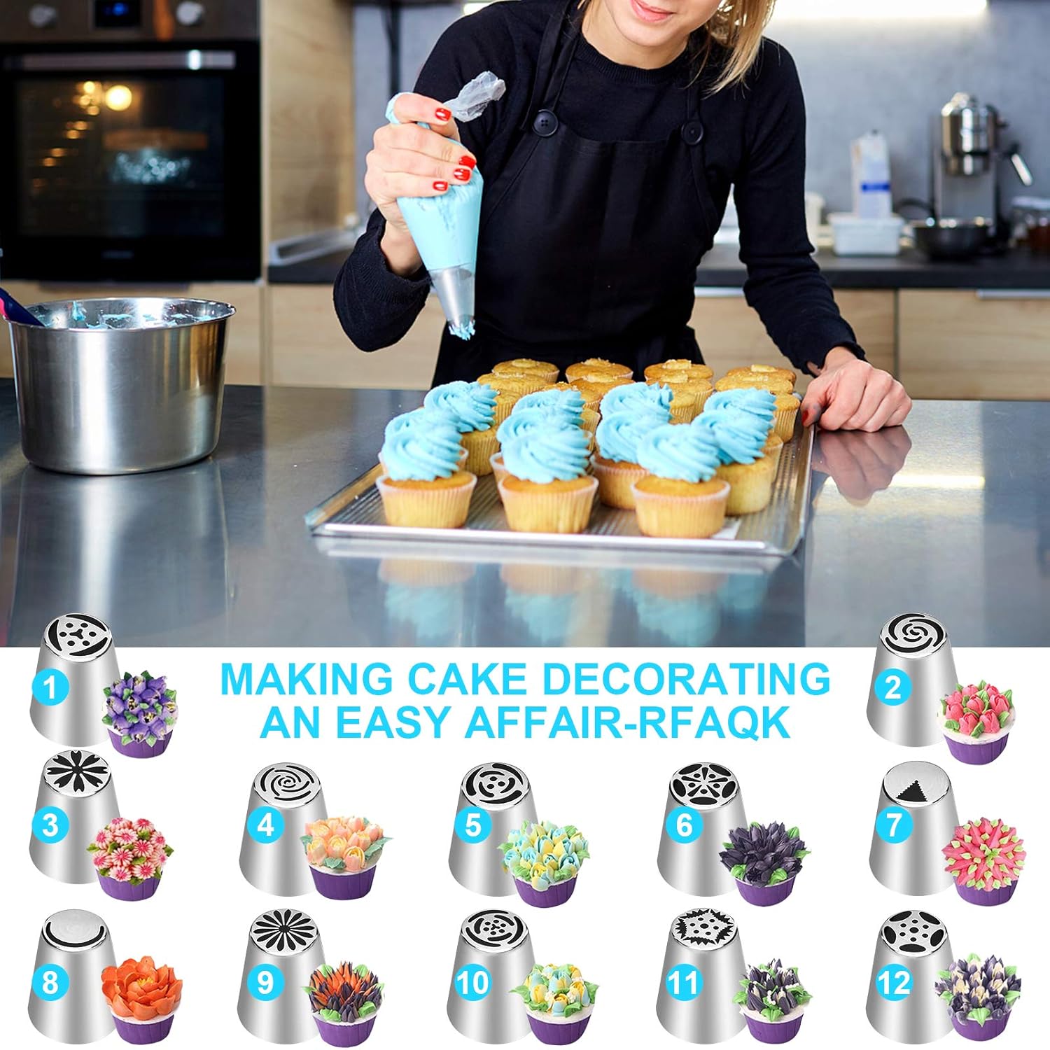 Icing Piping Nozzles, 27-Piece - Cake Decorating Turntable のレビューと価格